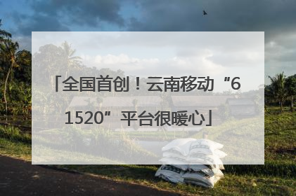 全国首创！云南移动“61520”平台很暖心