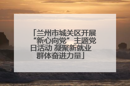 兰州市城关区开展“新心向党”主题党日活动 凝聚新就业群体奋进力量
