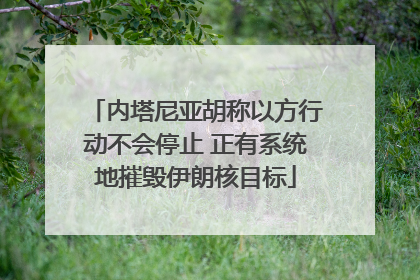 内塔尼亚胡称以方行动不会停止 正有系统地摧毁伊朗核目标