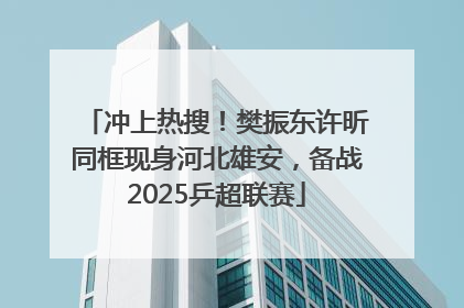 冲上热搜！樊振东许昕同框现身河北雄安，备战2025乒超联赛