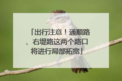 出行注意！通顺路、右堤路这两个路口将进行局部拓宽