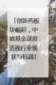 创新药板块崛起，中欧基金深度透视行业现状与机遇
