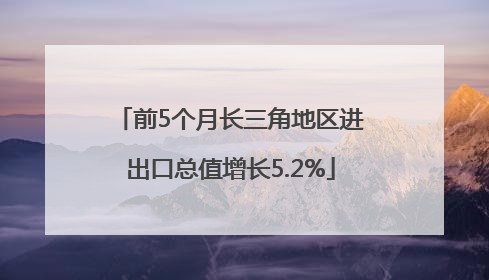前5个月长三角地区进出口总值增长5.2%