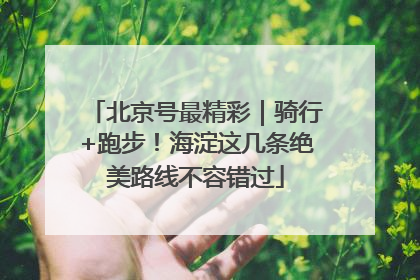 北京号最精彩｜骑行+跑步！海淀这几条绝美路线不容错过