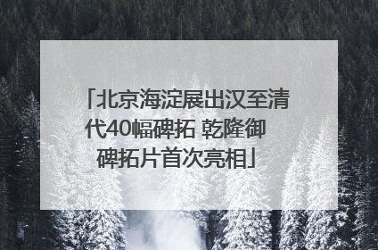 北京海淀展出汉至清代40幅碑拓 乾隆御碑拓片首次亮相