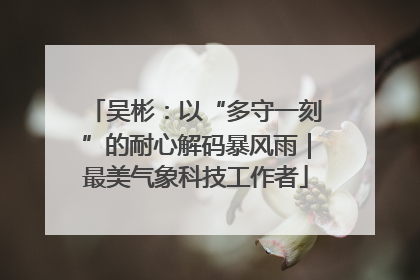 吴彬：以“多守一刻”的耐心解码暴风雨｜最美气象科技工作者