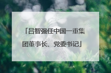 吕智强任中国一重集团董事长、党委书记