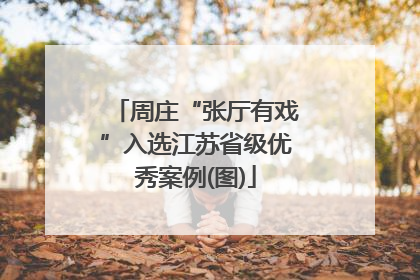 周庄“张厅有戏”入选江苏省级优秀案例(图)