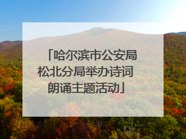 哈尔滨市公安局松北分局举办诗词朗诵主题活动