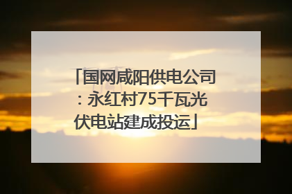 国网咸阳供电公司：永红村75千瓦光伏电站建成投运