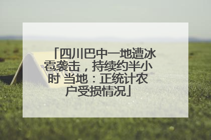 四川巴中一地遭冰雹袭击，持续约半小时 当地：正统计农户受损情况