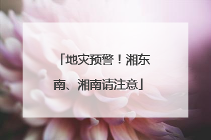 地灾预警！湘东南、湘南请注意