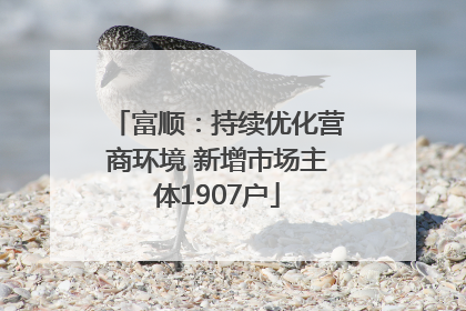 富顺：持续优化营商环境 新增市场主体1907户