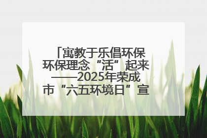 寓教于乐倡环保 环保理念“活”起来——2025年荣成市“六五环境日”宣传活动圆满举行