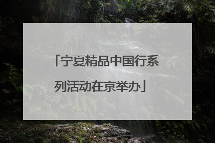 宁夏精品中国行系列活动在京举办