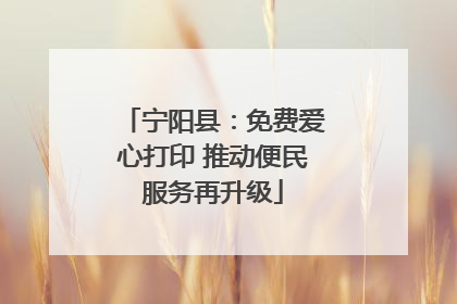 宁阳县：免费爱心打印 推动便民服务再升级