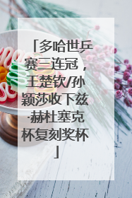 多哈世乒赛三连冠，王楚钦/孙颖莎收下兹·赫杜塞克杯复刻奖杯