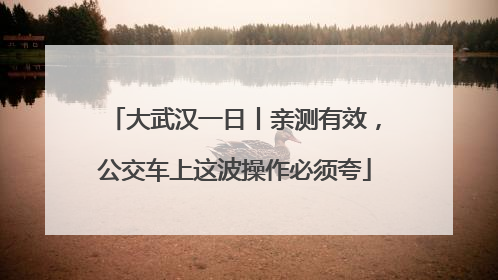 大武汉一日丨亲测有效，公交车上这波操作必须夸