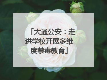 大通公安：走进学校开展多维度禁毒教育
