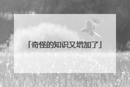 奇怪的知识又增加了