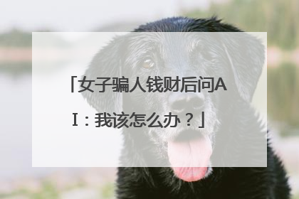 女子骗人钱财后问AI：我该怎么办？