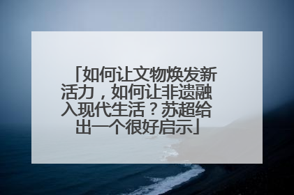 如何让文物焕发新活力，如何让非遗融入现代生活？苏超给出一个很好启示
