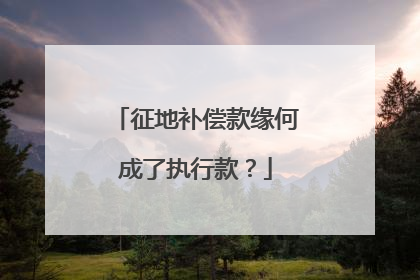 征地补偿款缘何成了执行款？