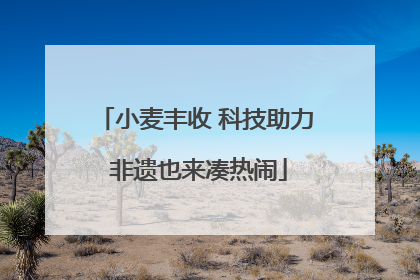 小麦丰收 科技助力 非遗也来凑热闹