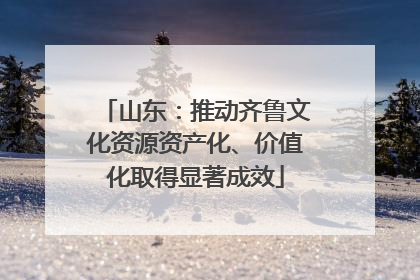 山东：推动齐鲁文化资源资产化、价值化取得显著成效