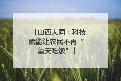 山西大同：科技赋能让农民不再“靠天吃饭”