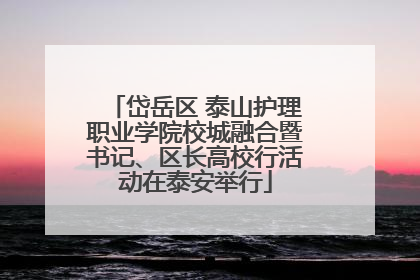 岱岳区 泰山护理职业学院校城融合暨书记、区长高校行活动在泰安举行