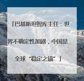 巴基斯坦智库主任：世界不确定性加剧，中国是全球“稳定之锚”