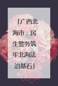 广西北海市：民生警务筑牢北海法治基石