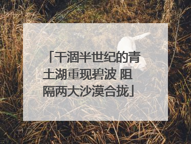 干涸半世纪的青土湖重现碧波 阻隔两大沙漠合拢