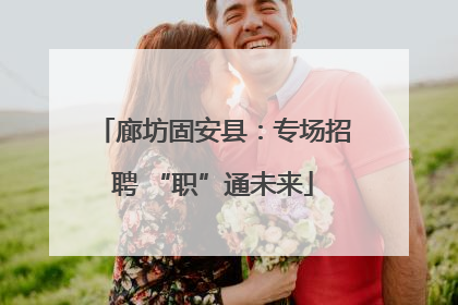 廊坊固安县：专场招聘 “职”通未来