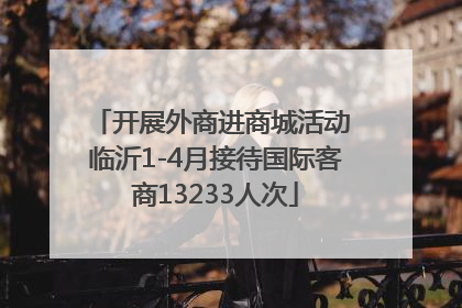 开展外商进商城活动 临沂1-4月接待国际客商13233人次