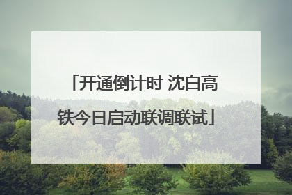 开通倒计时 沈白高铁今日启动联调联试