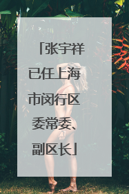 张宇祥已任上海市闵行区委常委、副区长