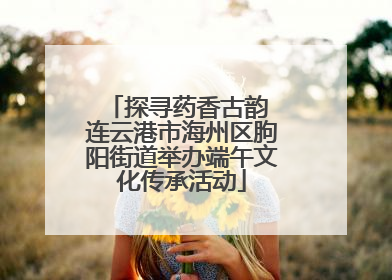 探寻药香古韵 连云港市海州区朐阳街道举办端午文化传承活动