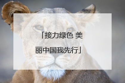 接力绿色 美丽中国我先行