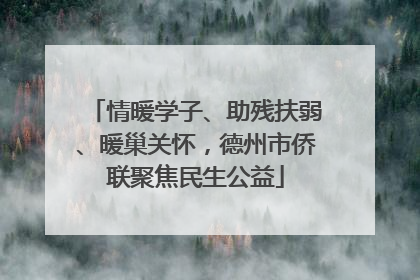 情暖学子、助残扶弱、暖巢关怀，德州市侨联聚焦民生公益