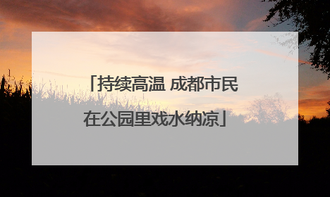 持续高温 成都市民在公园里戏水纳凉
