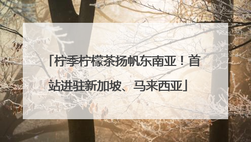 柠季柠檬茶扬帆东南亚！首站进驻新加坡、马来西亚