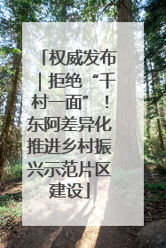 权威发布｜拒绝“千村一面”！东阿差异化推进乡村振兴示范片区建设