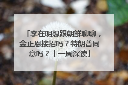 李在明想跟朝鲜聊聊，金正恩接招吗？特朗普同意吗？丨一周深读