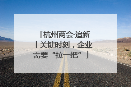 杭州两会·追新丨关键时刻，企业需要“拉一把”