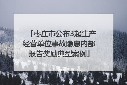 枣庄市公布3起生产经营单位事故隐患内部报告奖励典型案例