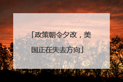 政策朝令夕改，美国正在失去方向