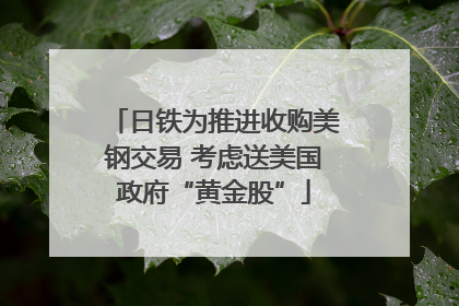 日铁为推进收购美钢交易 考虑送美国政府“黄金股”