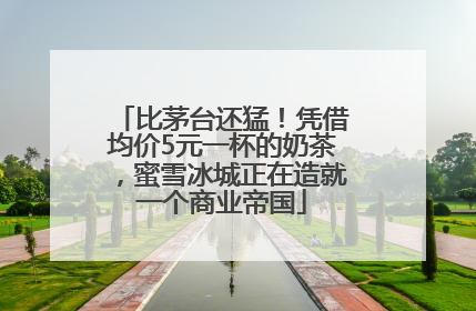 比茅台还猛！凭借均价5元一杯的奶茶，蜜雪冰城正在造就一个商业帝国